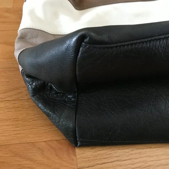 Gianni Notaro Made in Italy Leather Color Block Shoulder Bag - Picture 8 of 16